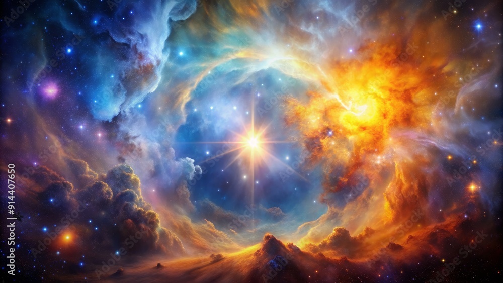Cosmic Nebula Landscape A Starry Expanse with Vibrant Clouds and Glowing Peaks, nebula, space, galaxy, starry night Cosmic Nebula Landscape A Starry Expanse with Vibrant Clouds and Glowing Peaks, nebula, space, galaxy, starry night