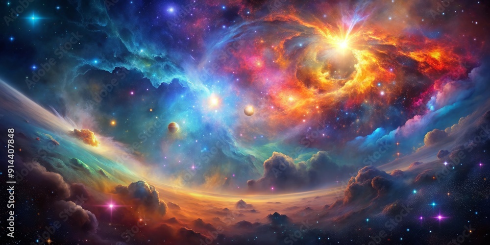 Cosmic Symphony A Digital Painting of a Starburst Nebula, Nebula, Stars, Planets, Galaxy, space art, digital art Cosmic Symphony A Digital Painting of a Starburst Nebula, Nebula, Stars, Planets, Galaxy, space art, digital art