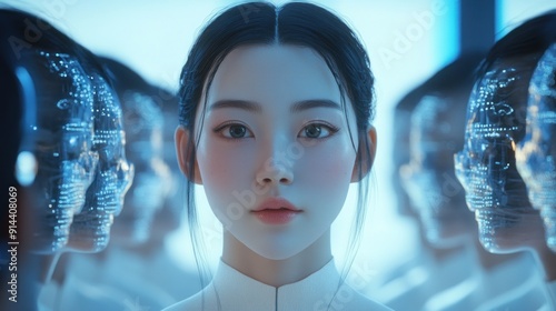 Digital Identity: A Woman with a Digital Overlay