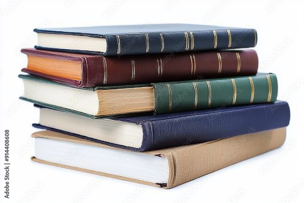 Books Collection on Isolated white background created with generative ai Books Collection on Isolated white background created with generative ai