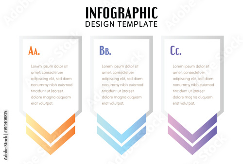Modern Infographic Design Template with Three Color-Coded Sections