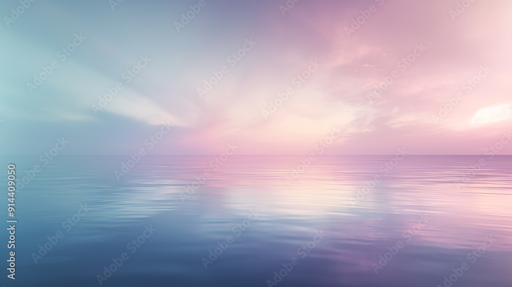 Fototapeta premium A beautiful blue ocean with a pink and purple sky in the background