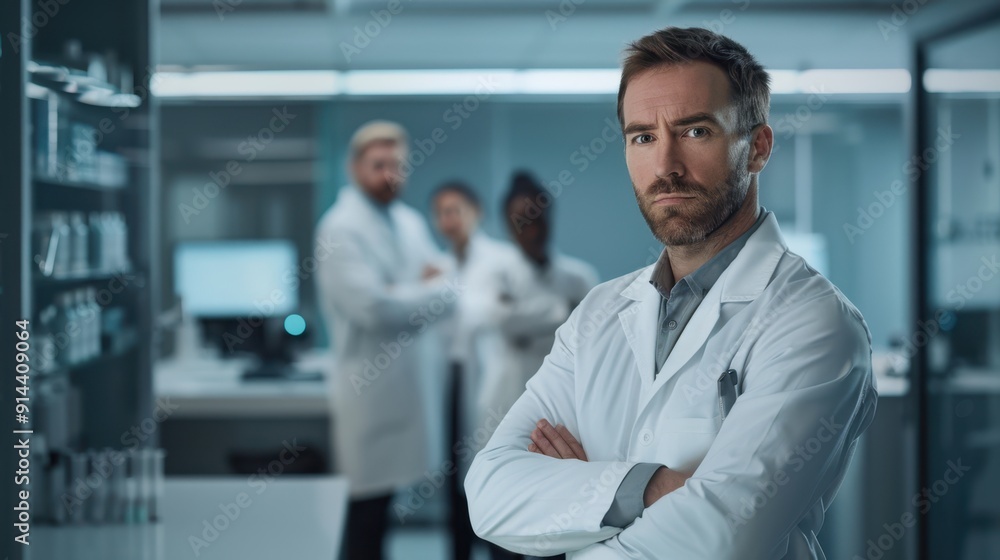 The serious doctor in lab The serious doctor in lab