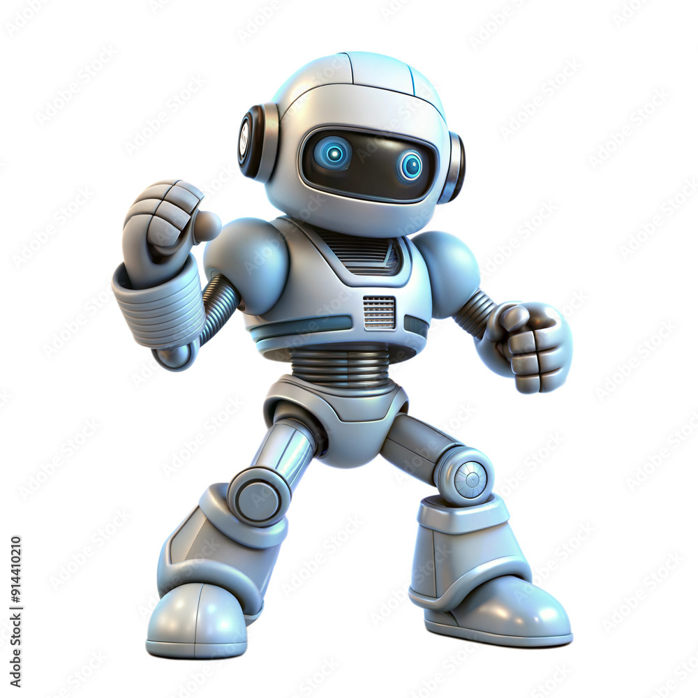 robot fight mode 3d illustration robot fight mode 3d illustration