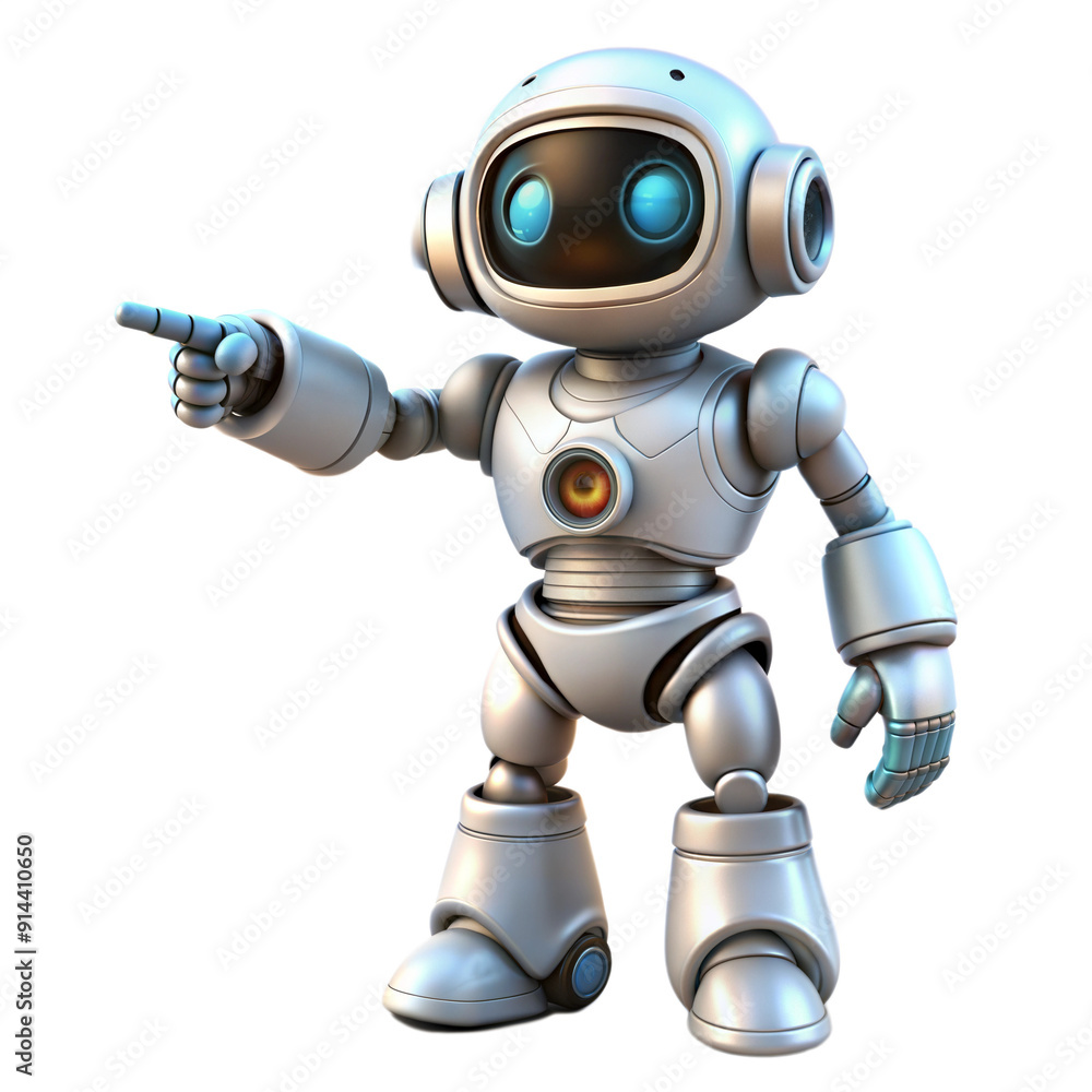 robot pointing something 3d illustration robot pointing something 3d illustration