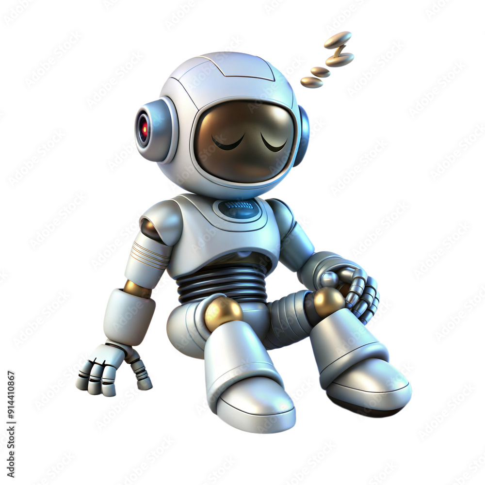robot sleeping 3d illustration robot sleeping 3d illustration