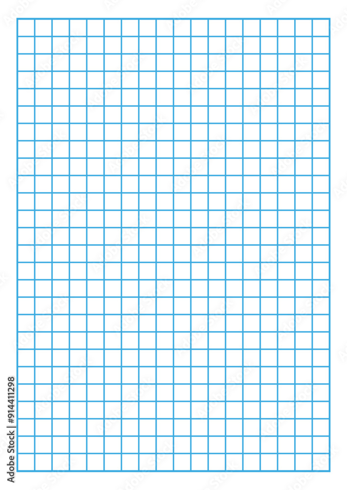 Vector illustration of notebook page with blue grid pattern on white background Vector illustration of notebook page with blue grid pattern on white background