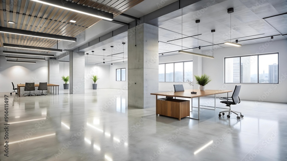 Minimalist Modern Office Hall: A Blank Canvas for Success Generative AI Minimalist Modern Office Hall: A Blank Canvas for Success Generative AI