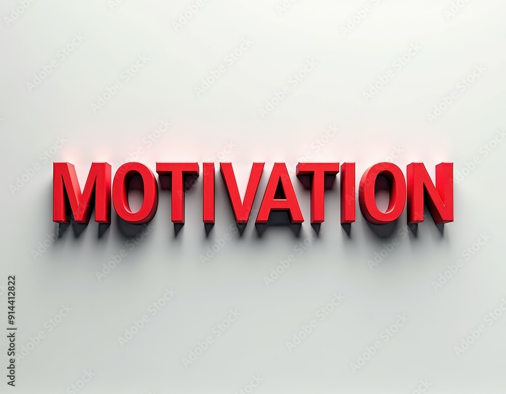 3D red 'Motivation' text on a white background. 3D red 'Motivation' text on a white background.