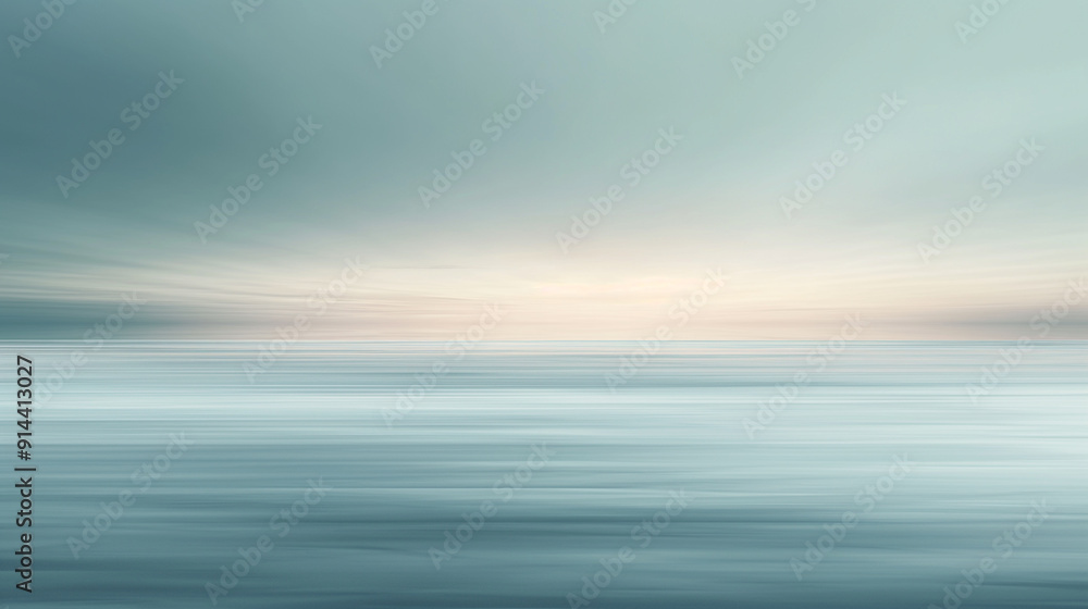 Obraz premium A calm ocean with a beautiful blue sky in the background