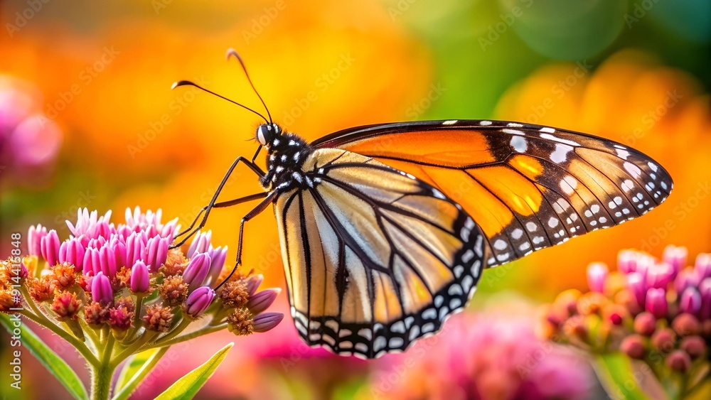 Fototapeta premium A Monarch's Majesty: A Macro View of Nature's Beauty AI generated
