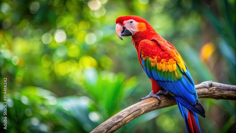 Vibrant macaw parrot perched on a tree branch , colorful, exotic, tropical, bird, feathers, wildlife, vibrant, nature, beautiful Vibrant macaw parrot perched on a tree branch , colorful, exotic, tropical, bird, feathers, wildlife, vibrant, nature, beautiful