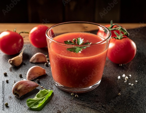riquísimo vaso de gazpacho andaluz