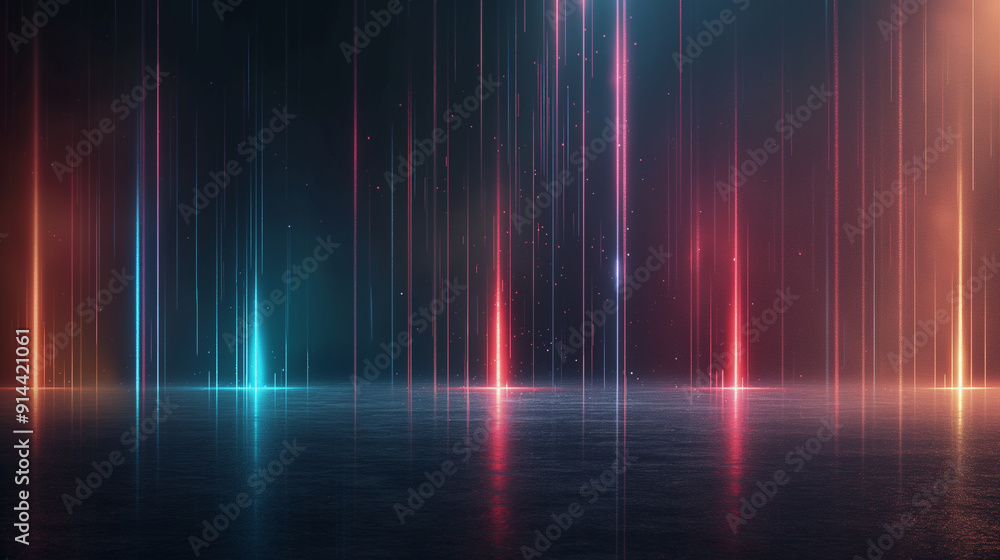 A colorful, abstract image of a dark blue background with red, green A colorful, abstract image of a dark blue background with red, green