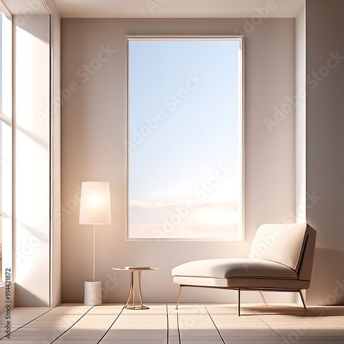 bed room sofa and window view