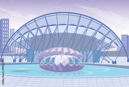 Illustration art of Cox's Bazar new beautiful iconic rail station