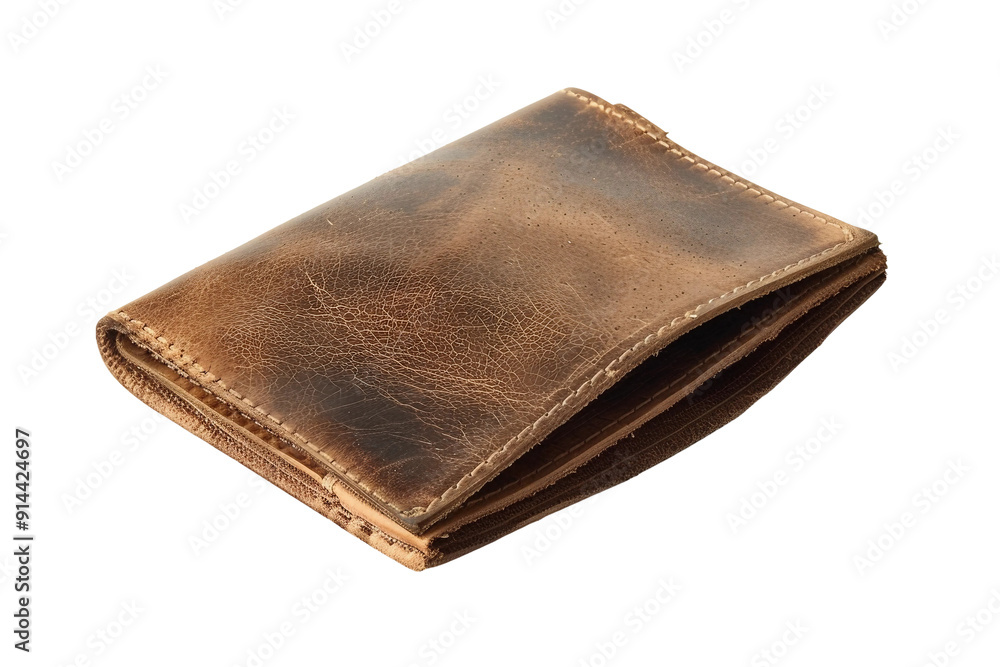 Compact Slim Leather Wallet Isolated on Transparent Background Compact Slim Leather Wallet Isolated on Transparent Background