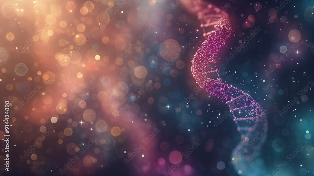 A colorful, abstract image of a DNA strand with a purple and blue swirl A colorful, abstract image of a DNA strand with a purple and blue swirl