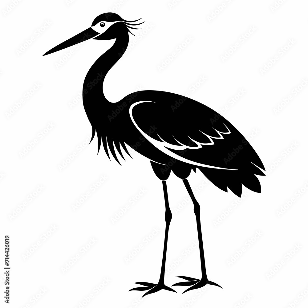 Obraz premium Stork Black silhouette