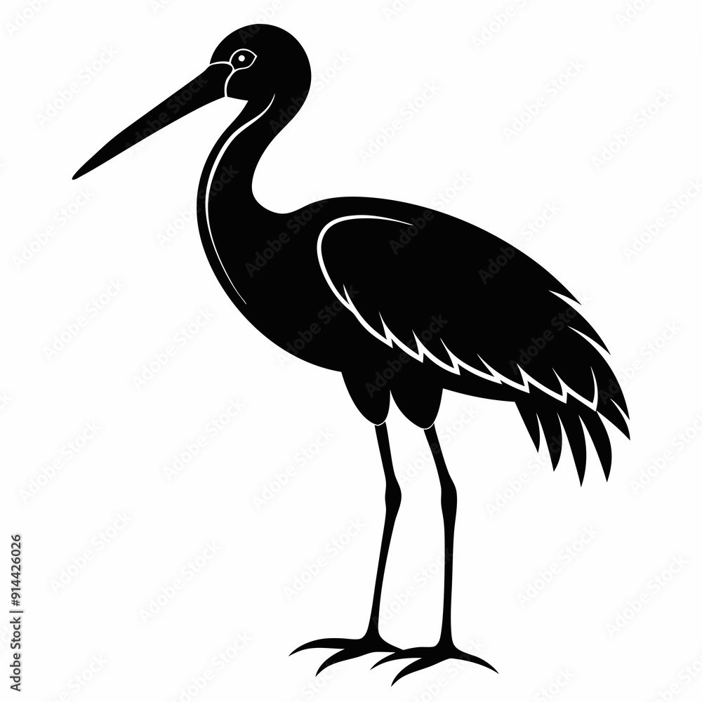 Fototapeta premium Stork Black silhouette
