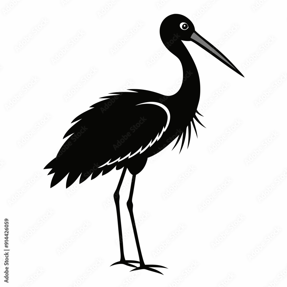 Obraz premium Stork Black silhouette