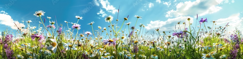 Wildflowers Blooming in a Sunny Meadow Wildflowers Blooming in a Sunny Meadow