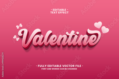 Valentine editable text effect template 3d font