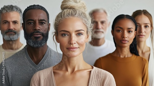 A group of diverse people posing for a photo