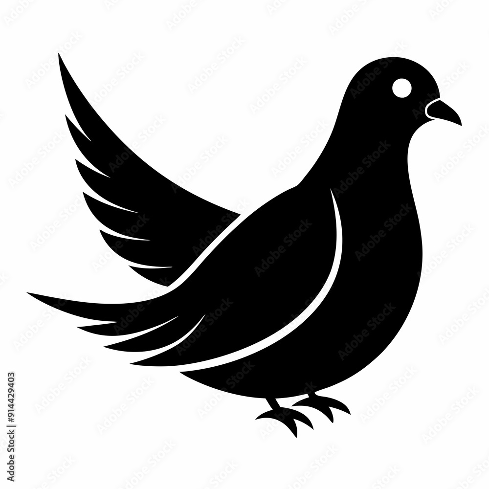 Fototapeta premium Dove Black silhouette