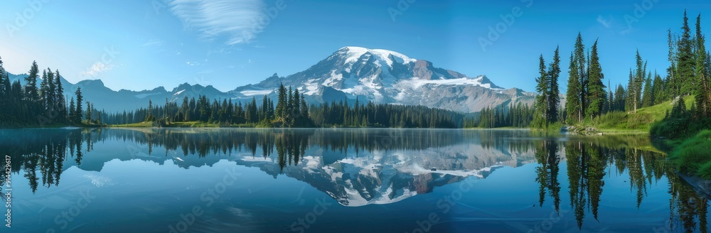 Serene Mountain Lake Reflection Serene Mountain Lake Reflection