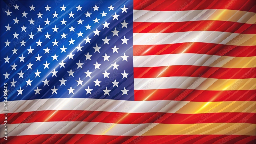Obraz premium Colorful flag with stars and stripes displayed , patriotism, national pride, American flag, freedom