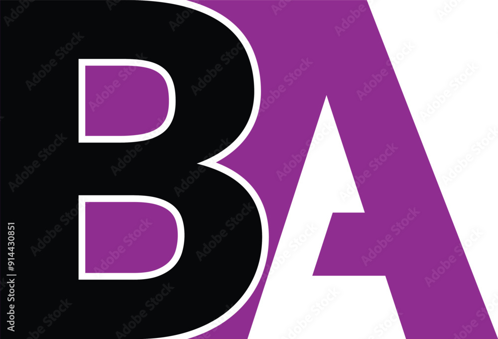 AB Letter Logo Design with Creative Modern Trendy Typography and Black Colors. AB Letter Logo Design with Creative Modern Trendy Typography and Black Colors.
