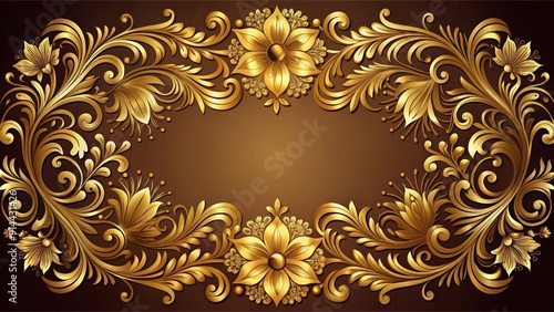 Luxurious gold floral s perfect for textiles and invitations  exotic  blooms  luxurious  gold  floral  s  textiles