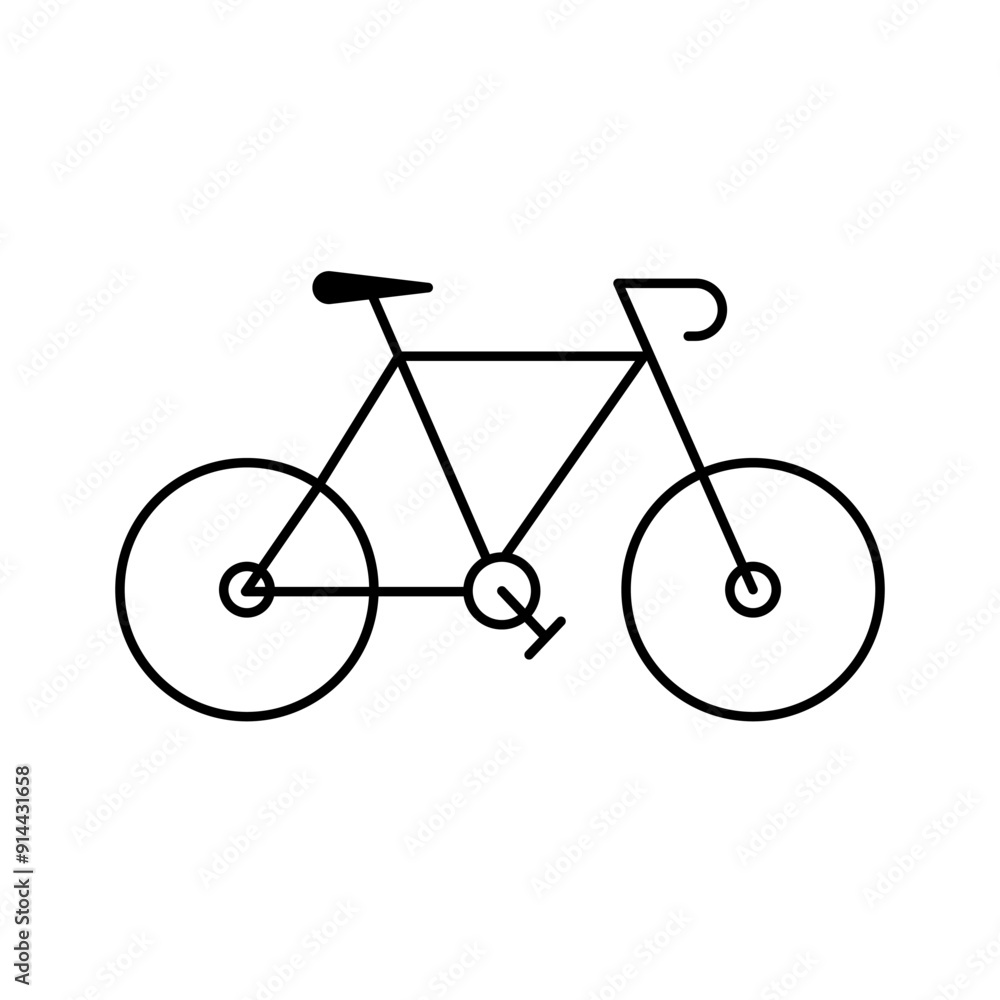 Bicycle black and white flat vector icon design with editable stroke. Bicycle symbol Bicycle black and white flat vector icon design with editable stroke. Bicycle symbol