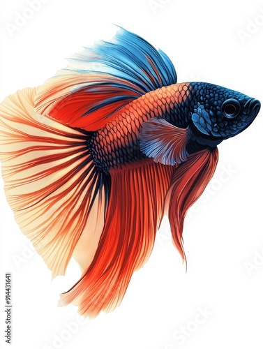 Vibrant Siamese Fighting Fish with Flowing Fins