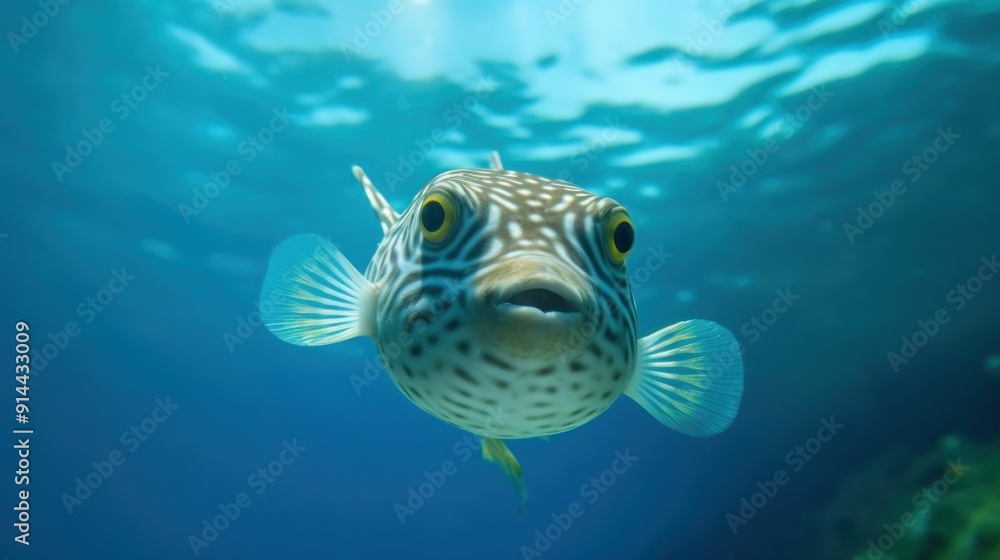 Obraz premium Curious Pufferfish