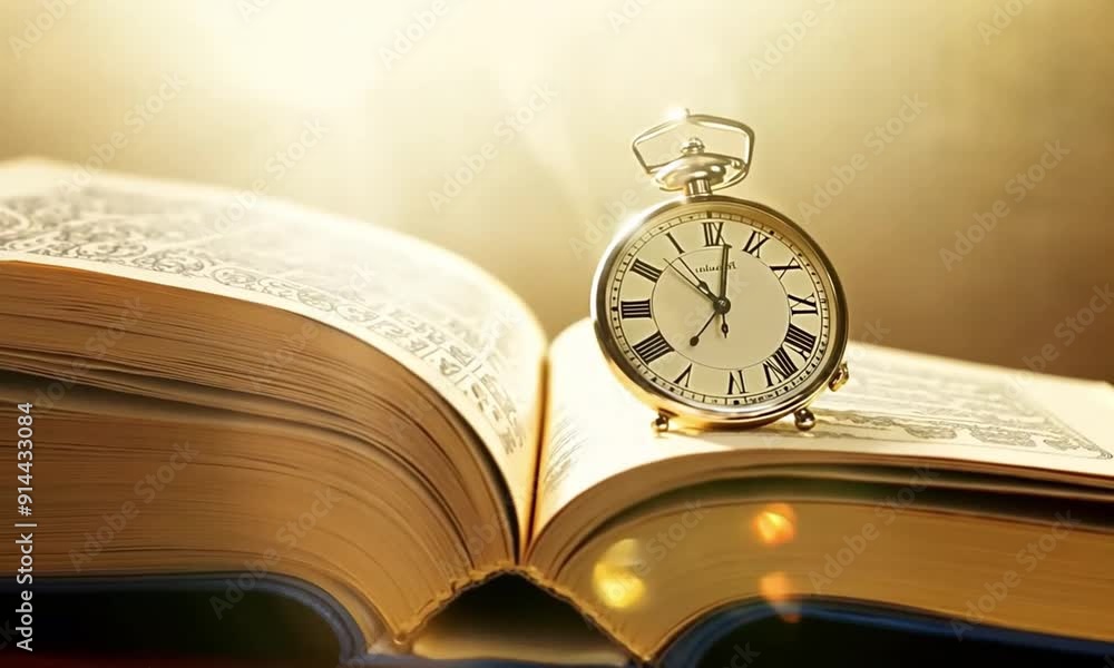 An Antique Pocket Watch on a Book, Capturing the Essence of Knowledge and History. Explore the Connection Between Literature and the Flow of Time An Antique Pocket Watch on a Book, Capturing the Essence of Knowledge and History. Explore the Connection Between Literature and the Flow of Time