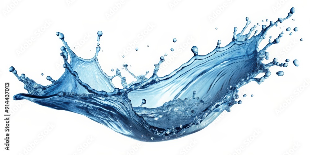 Fototapeta premium Abstract water splash isolated on background, water, splash, abstract, isolated, clear,liquid, fluid, drop, wet, motion, ripple