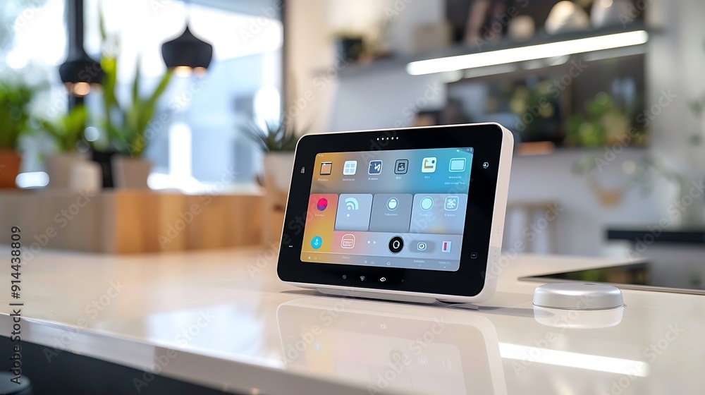 A user-friendly smart display with a touchscreen interface and smart home integration A user-friendly smart display with a touchscreen interface and smart home integration