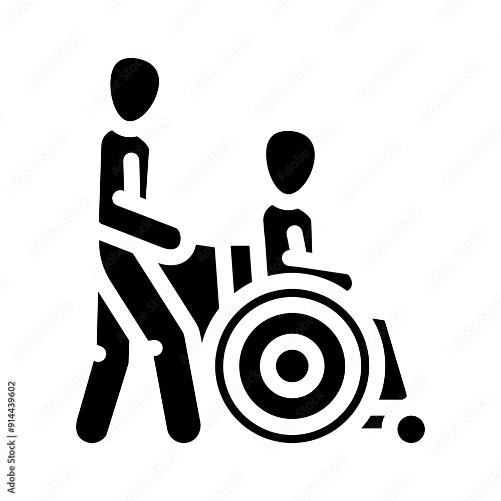 Fototapeta premium patient transfer ambulance glyph icon vector. patient transfer ambulance sign. isolated symbol illustration