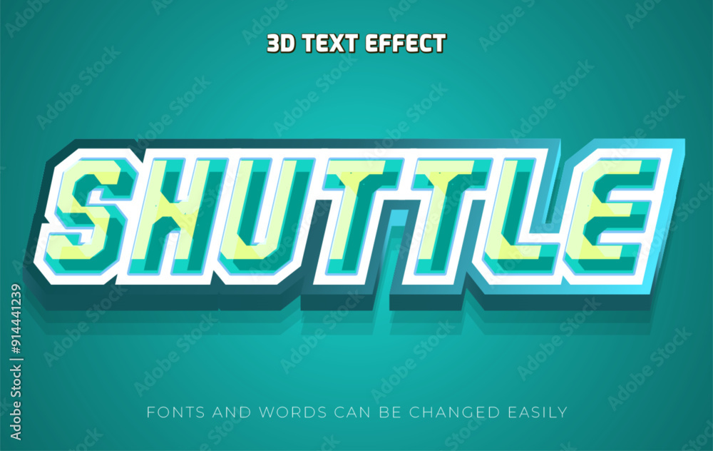 Obraz premium Shuttle 3d editable text effect style