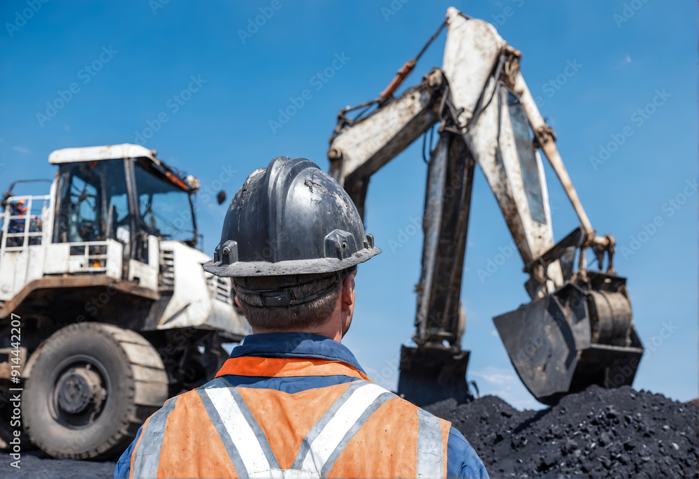Open pit mine, extractive industry for coal. Open pit mine, extractive industry for coal.