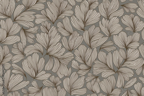 Retro vintage pattern with leaves autumn fall