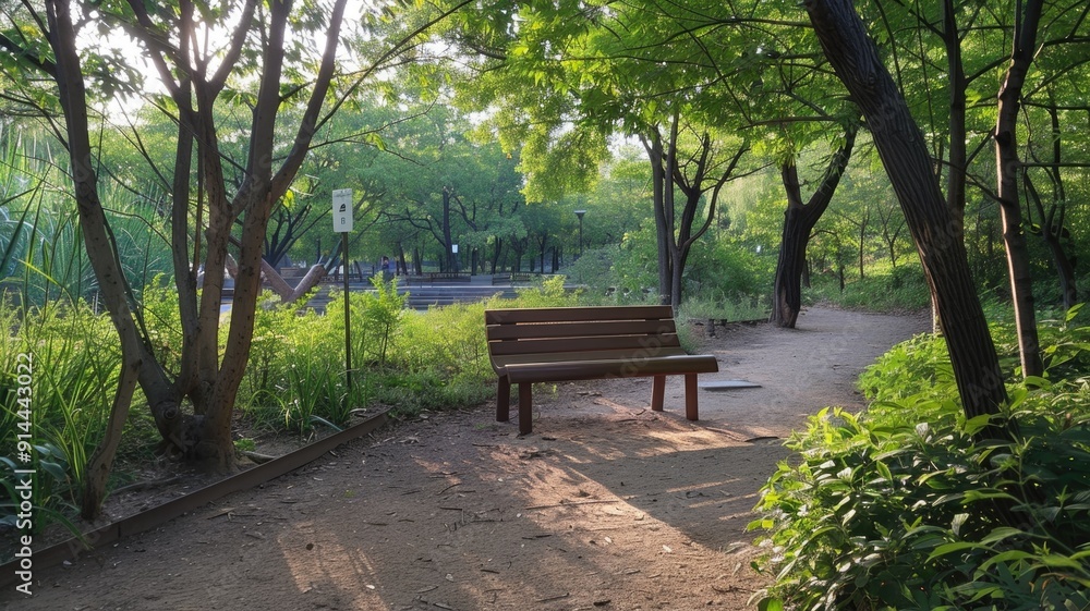 A secluded corner in a city park designed as a quiet zone, showing a single bench under a canopy of trees, with a sign indicating a phone-free area. A secluded corner in a city park designed as a quiet zone, showing a single bench under a canopy of trees, with a sign indicating a phone-free area.