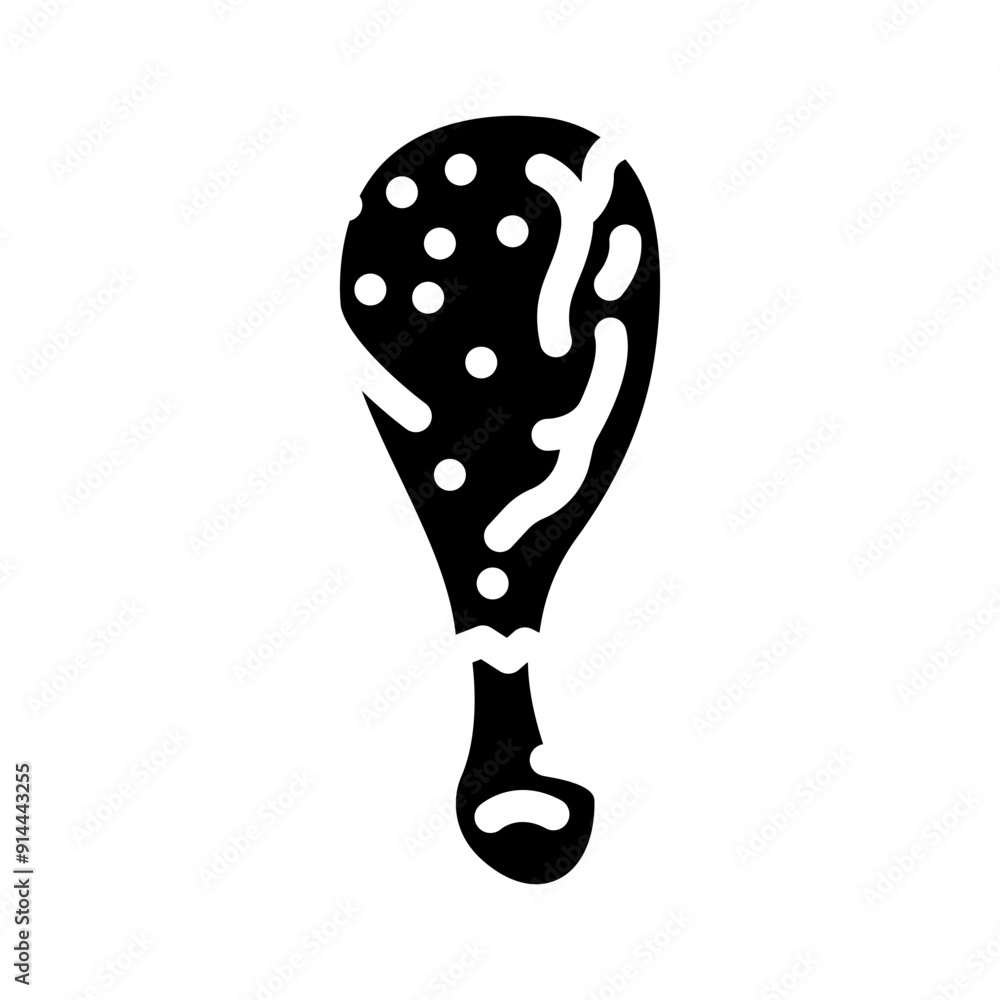 drumstick chicken fried glyph icon vector. drumstick chicken fried sign. isolated symbol illustration drumstick chicken fried glyph icon vector. drumstick chicken fried sign. isolated symbol illustration