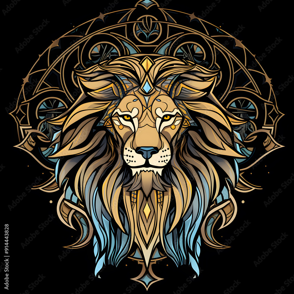 Obraz premium Lion art nouveau illustration