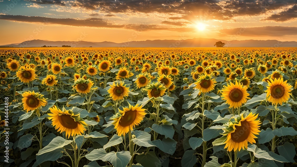 Obraz premium Golden Bloom Sunflower Panorama