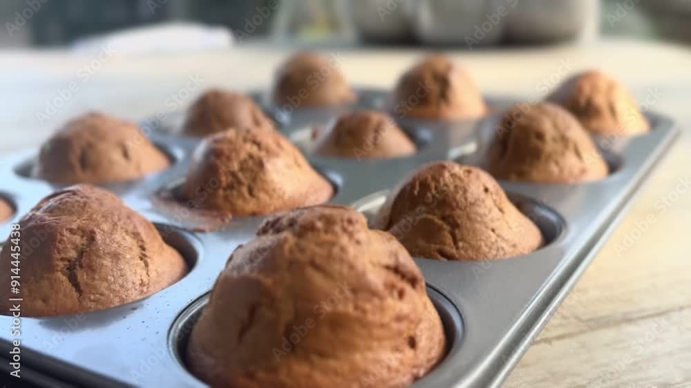 Freshly baked muffins on the table. Freshly baked muffins on the table.