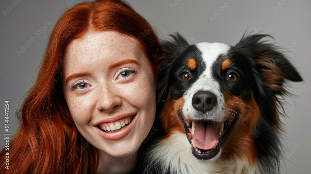 The girl and dog portrait