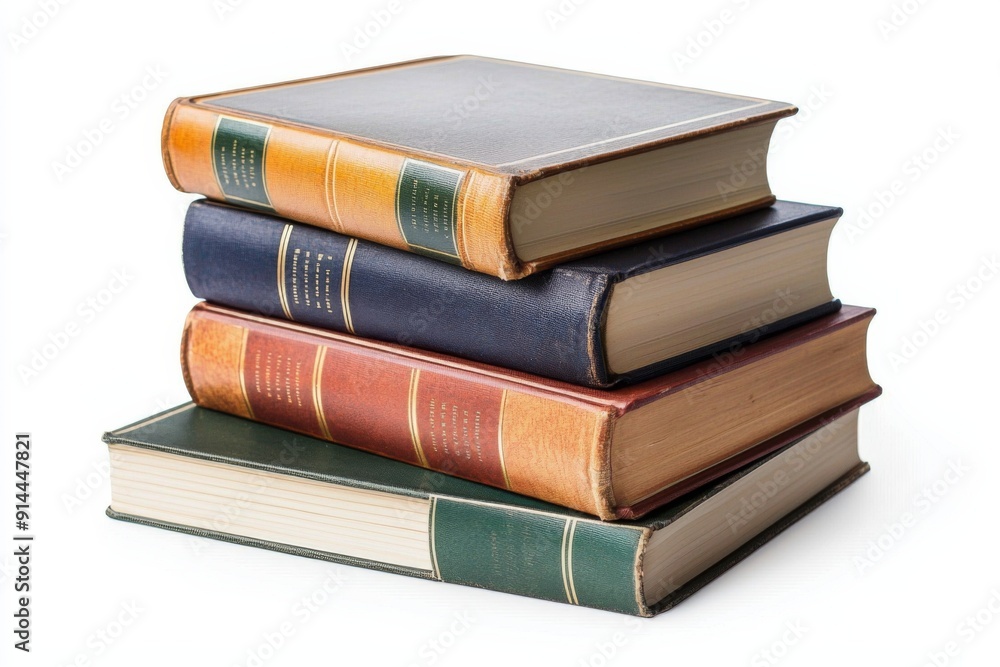 Books Collection on Isolated white background created with generative ai Books Collection on Isolated white background created with generative ai